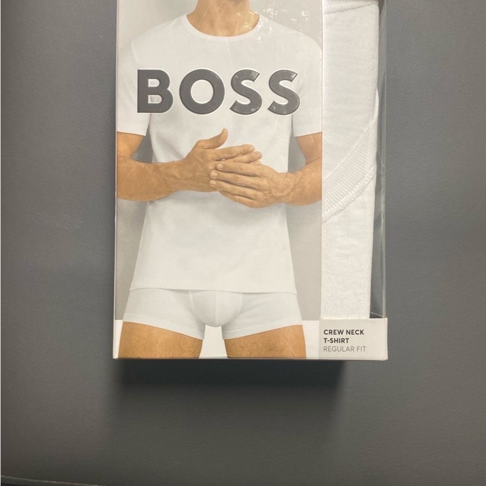 BOSS Men's White Crew Neck T-Shirt and Underwear Set